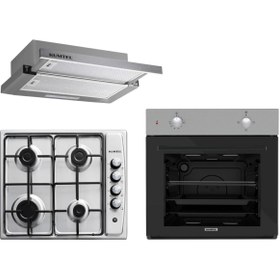 Resim KUMTEL Inox Aspiratörlü Ankastre Set 