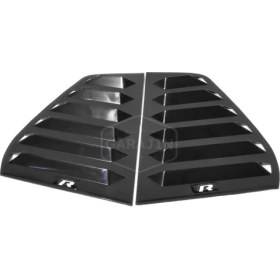 Resim Leader Golf 6 2008 - 2012 Için Uyumlu Kelebek Cam Kaplaması R Parlak Siyah Abs (Piano Black) 