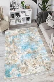 Resim Doku Westa Kaymaz Tabanlı Yıkanabilir Antibakteriyel Dijital Baskı Doku Halı Kilim, DK-5096B-WST-80X400 