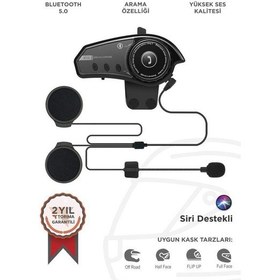 Resim Torima Bt-35 Siyah 5.0 Bluetooth Motosiklet Kulaklığı Siyah 
