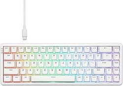 Resim Coverzone Ajazz AK680 Max%68 Manyetik Switch, 3000mAh Batarya 8000 Hz Kablolu-1000 Hz Polling Rate Kablosuz Manyetik Klavye RGB Arkadan Aydınlatmalı Özelleştirilebilir Tuşlar (AK680 Max - Beyaz) 