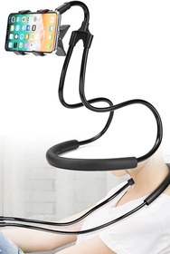 Resim TechnoStation Boyuna Asılan Telefon Tutucu Portatif Stand Boyun Askılı Tutacak Telefon Tutucu 360 Derece Dönerli 
