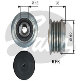 Resim GATES Oap7215 Alternator Kasnagi (RULMANLİ) Toyota Aygo 1.0 14 P108 C1 1.0vti 14 274150q010 (WM789891) 