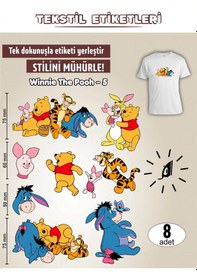 Resim Ütü İle Yapışan Kıyafet Etiketi Winnie The Pooh -5 8li Set Karışık 
