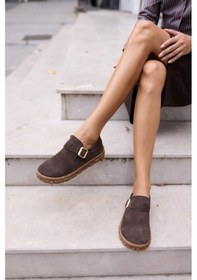 Resim Alessi Kadın Taba Tutun Suet Kaucuk Taban Loafer Ayakkabi Kahverengi 