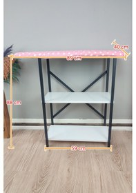 Resim İyimi Ekinezya Smart Fix Dolaplı Raflı Sabit Ütü Masası Pembe 