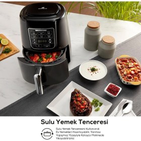 Resim Karaca Akıllı Sensörler 1500W Ev Yemeği, Közleme, Fırın/Izgara Safety Cook Tech XL 4L Airfryer 