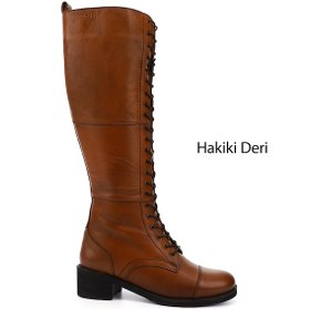 Resim Gönderi R Taba Antik Fermuarlı Kalın Topuklu Postal Çizme 