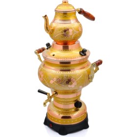 Resim Eriza 5.2 Litre 220V Elektrikli Işlemeli Bakır Semaver 