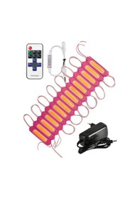 Resim 20 Adet 12 Volt 2 Watt Pembe Cob Led Modül 12a Tek Renk Rf Dimmer 2a Priz Tipi Adaptör Set 