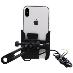 Resim Wholesale00 Cs-856d1 Motosiklet Ücretli Alüminyum Cep Telefonu Tutucu, Ayna Tutucu Siyah Siyah 