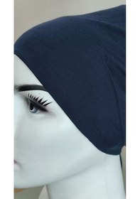 Resim Armine Lacivert Dikişsiz Arkadan Bağlamalı %100 Pamuk Bone Lacivert 