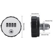 Resim Lemestar Ahşap Dolaplar İçin Çinko Alaşımlı 4 Basamaklı Dijital Kod Kilidi Anahtarlı 26mm Montaj Kalınlığı 