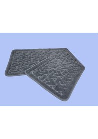 Resim Banyo Klozet Paspası 2 Li Karo Antrasit Desenli 