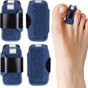Resim 2 adet/4 adet Ergonomik Ayak Parmak Atelleri - Nefes Alabilir, Çekiç, Kavisli, Pençe & Deforme Parmaklar için Ayarlanabilir - Kanca ve Halka Kapatma 