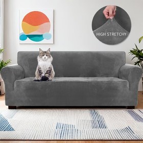 Resim Kalınlaşmış Esnek Gümüş Tilki Kadife Koltuk Kılıfı / 1pc Koltuk Kılıfı, Esnek Alt Kısma Sahip, Spandeks'ten Üretilmiş, Yumuşak ve Kaymaz Koltuk Kılıfı, Evcil Hayvanlar, Çocuklar ve Köpekler İçin Uygun, Anti-Slip Mobilya Koruma Kılıfı. 