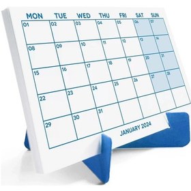 Resim Mavi Renkli Aylık Planlama 2027 Takvim, 2027 Masa Takvimi, Blue Color Monthly Planner Calendar 