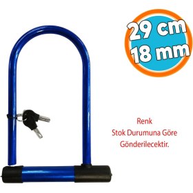 Resim Bisiklet Motosiklet Direksiyon U Kilidi Halat Zincir Çap 18 Mm Çelik Hırsız Güvenlik 29 Cm 