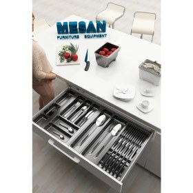 Resim Çekmece Içi Kaşıklık ve Bıçaklık Düzenleyici Antresit, 84X48 Yandan ve Boydan 4cm Kesilebilir 