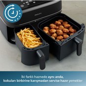Resim Philips 2 Hazneli Airfryer, 9 Litre Aile Boyu Kapasite, Rapid Air Teknolojisi, Çok Yönlü Pişirme 