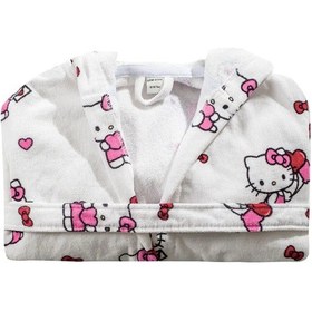 Resim Pembe Hello Kitty Baskılı Kız Çocuk Bornoz 
