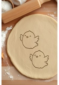 Resim Mini Kuş Kurabiye Kalıbı, Hamur Şekillendirici, Bisküvi Kalıbı, Kolay Kesim Ucu Beyaz 