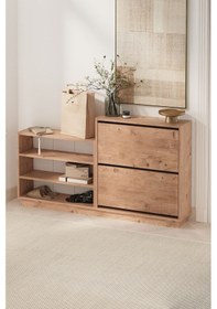 Resim Düşer Kapak Ayakkabılık 2 Kapaklı 5 Bölmeli Kayar Raflı Ayakkabılık Serap Çam Çam 