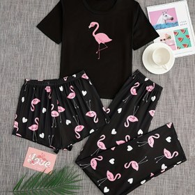 Resim Flamingo Desenli Kadın Pijama Takımı 