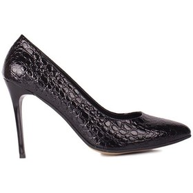 Resim Fitbas 111500 024 Kadın Siyah Rugan Büyük & Küçük Numara Stiletto Siyah 