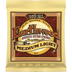 Resim Ernie Ball P02003 Earthwood Medium Light 80/20 Bronze 0.12 - 0.54 Akustik Gitar Teli 