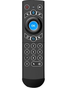 Resim Aubyhe 2.4g Rf Kablosuz Sesli Jiroskoplu Kumanda 25 Tuş, 10m, Aaa Pil Yok - Siyah Abs/silikon 