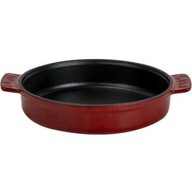 Resim Lava Döküm Yuvarlak Güveç Kabı Döküm Demir Yekpare Çift Kulplu Çap Ø 17cm.-bordo Bordo 