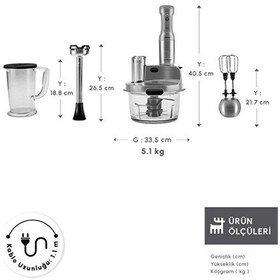 Resim Karaca Mastermaid Prosteel Uzun Blender Ayaklı 6 Bıçaklı 2500 W Cam Mutfak Robotu 
