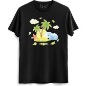 Resim Alfa Tshirt Palmiye Çocuk Siyah Tshirt 