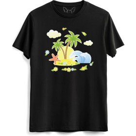 Resim Alfa Tshirt Palmiye Çocuk Siyah Tshirt 