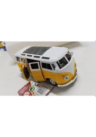 Resim Oyuncak Metal Model 1 / 36 Çek Bırak Sarı 1963 Volswagen T1 Bus Minibüs 
