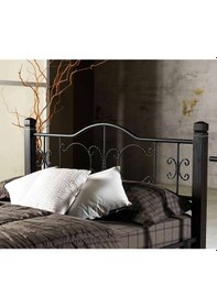 Resim Argimo Yakamoz Çift Kişilik Ferforje Metal Siyah Karyola 140 x 190 