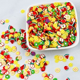 Resim 1000 adet Karışık Renkli 5mm Polimer Kil Boncuklar DIY El İşi için - Kırmızı, Sarı, Yeşil ve Mavi Meyve Tasarımları - Takı Yapımı, Anahtarlıklar ve Dekoratif Aksesuarlar için Mükemmel 