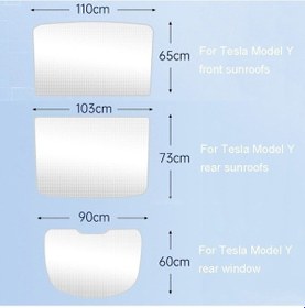 Resim Flybuy Tesla Model Y 2 Adet/ Buz Kristal Güneşlik Araba Çatı Arka Ve Ön Sunroof Gölge Bej 