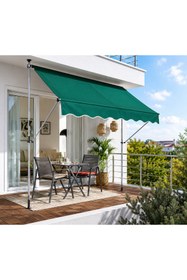 Resim stratecht Ayarlanabilir Teleskopik Balkon Tentesi Yeşil Teras Balkon Güneşlik Bahçe Teras Tentesi 300x130 