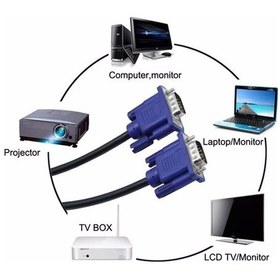 Resim Komponentci VGA to VGA Kablo LCD Monitör ve Projeksiyon Kablo 1.5 M 