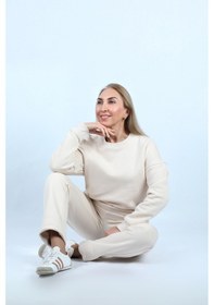 Resim Kadın Sweatshirt Bej 