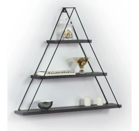 Resim Umut Park Metal Ahşap Üçgen Duvar Raf 