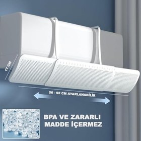 Resim ROBEVE Delikli Ayarlanabilir Klima Hava Yönlendirici Aparatı ve Siperliği - 56-92 cm Ayarlanabilir Split Klima Aparatı 