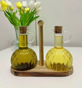 Resim Snow Homs Akasya Standlı 2'li Yağdanlık Seti 350+350 ML 