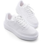 Resim Marjin Kadın Sneaker Yüksek Taban Bağcıklı Spor Ayakkabı Azin beyaz 