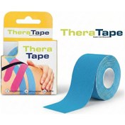 Resim Thera Tape Kinesio Sporcu Ağrı Bandı Yüz & Vücut Uyumlu Kinezyo Bant Mavi 5 CM x 5 M 