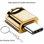 Resim Otg Mini Tf Kart Okuyucu Tip C Mikro Sd Kart Adaptörü Akıllı Hafıza Kartı Usb C Gold 