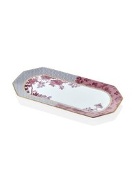 Resim Lamedore Tea Delight 25 Cm Kayık Tabak Pink Regency Damask 1 Adet 