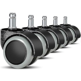 Resim 5'li Ofis Koltuğu Tekerlekleri 11 Mm / 22 Mm Oyuncu Koltukları, Döner Koltuklar, Pr İçin Yedek Sert Zemin Diğer 